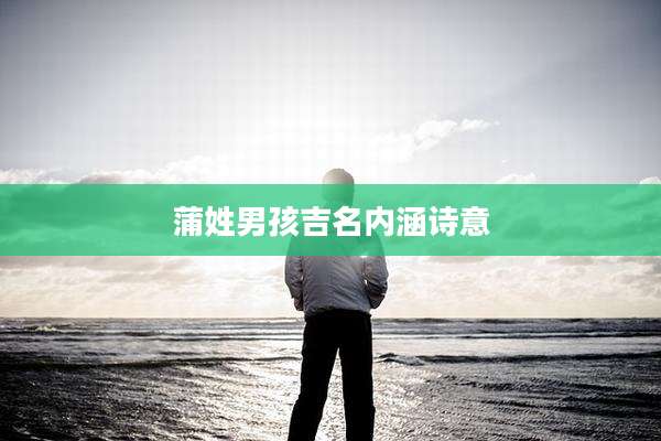 蒲姓男孩吉名内涵诗意