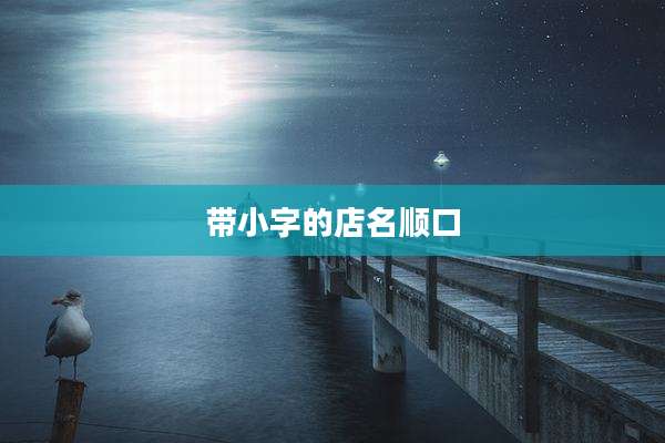 带小字的店名顺口