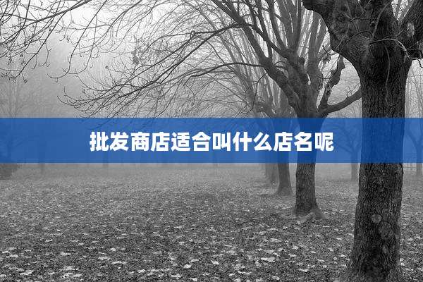 批发商店适合叫什么店名呢