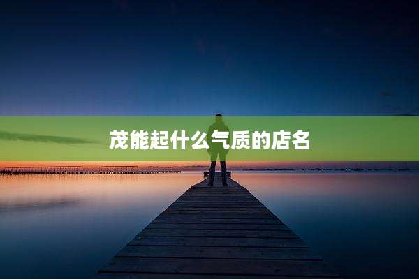 茂能起什么气质的店名