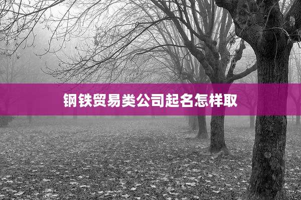 钢铁贸易类公司起名怎样取