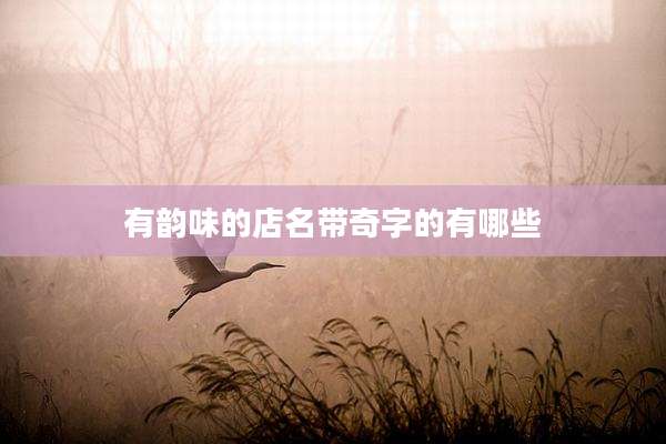有韵味的店名带奇字的有哪些