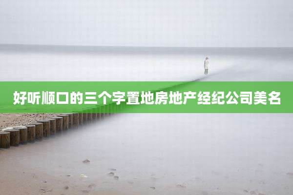 好听顺口的三个字置地房地产经纪公司美名