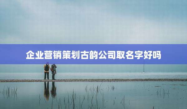 企业营销策划古韵公司取名字好吗