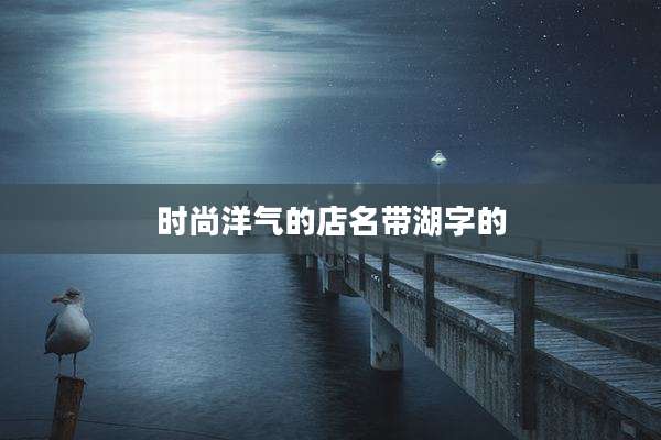 时尚洋气的店名带湖字的