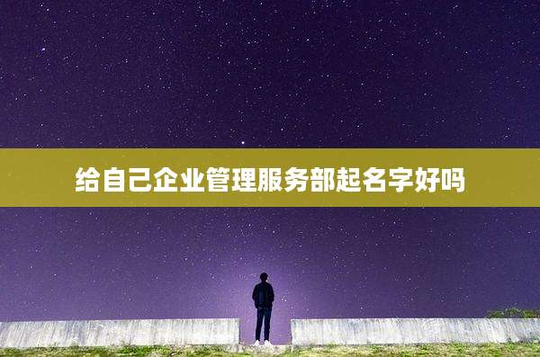 给自己企业管理服务部起名字好吗