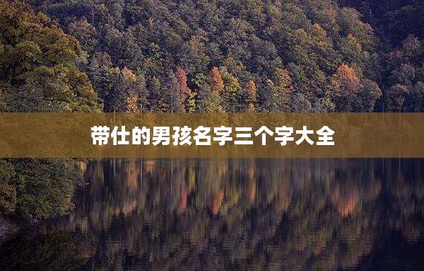 带仕的男孩名字三个字大全