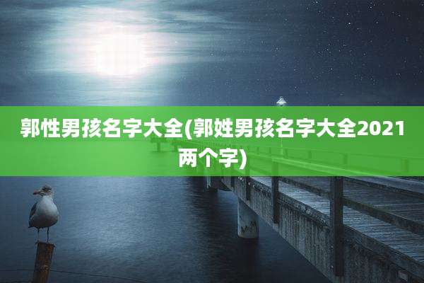 郭性男孩名字大全(郭姓男孩名字大全2021两个字)