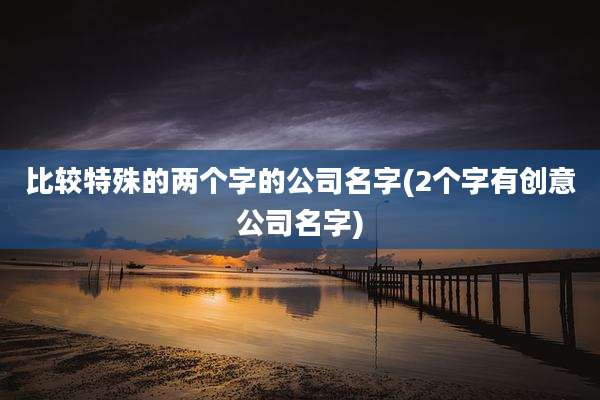 比较特殊的两个字的公司名字(2个字有创意公司名字)