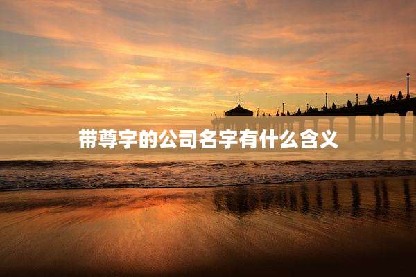 带尊字的公司名字有什么含义