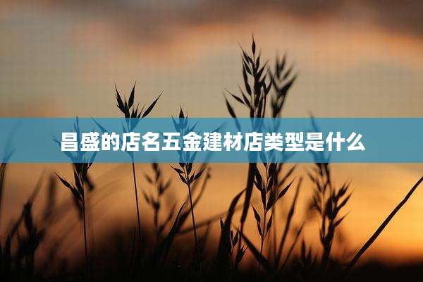 昌盛的店名五金建材店类型是什么