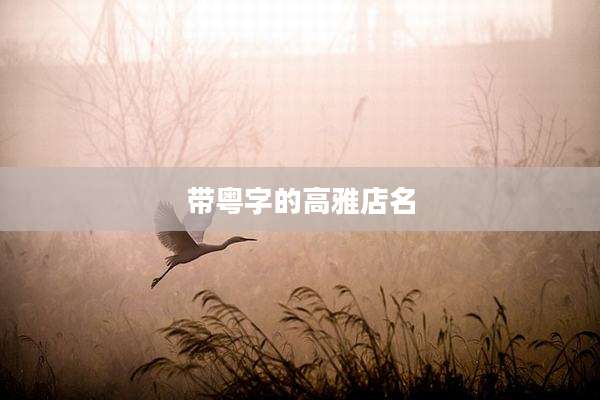 带粤字的高雅店名