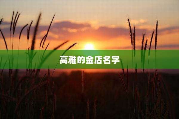 高雅的金店名字