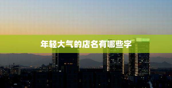年轻大气的店名有哪些字