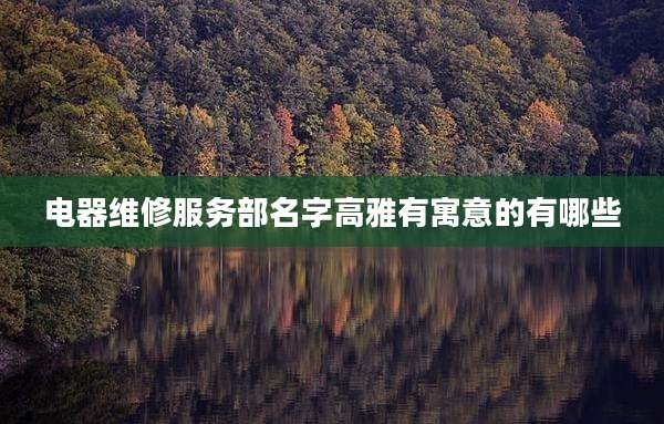 电器维修服务部名字高雅有寓意的有哪些