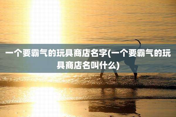 一个要霸气的玩具商店名字(一个要霸气的玩具商店名叫什么)