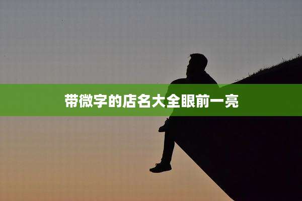 带微字的店名大全眼前一亮