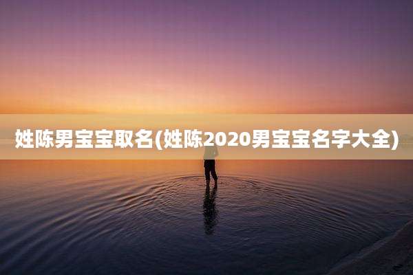 姓陈男宝宝取名(姓陈2020男宝宝名字大全)