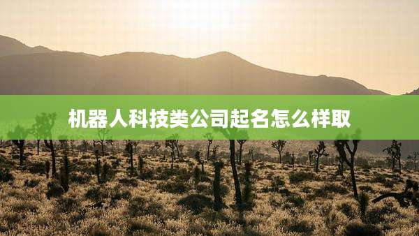 机器人科技类公司起名怎么样取