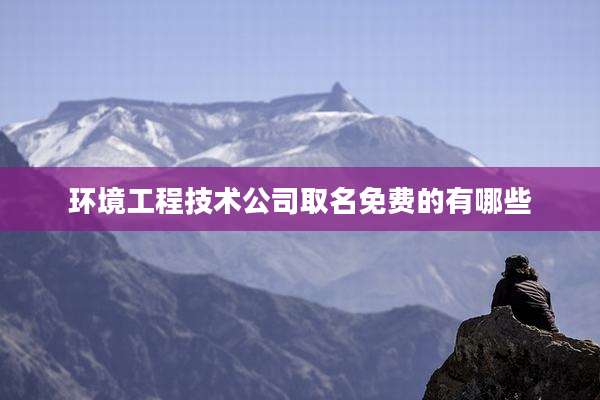 环境工程技术公司取名免费的有哪些