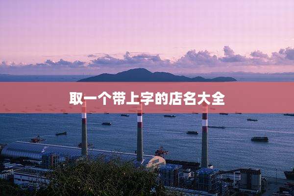 取一个带上字的店名大全