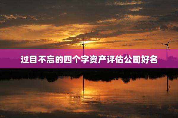 过目不忘的四个字资产评估公司好名