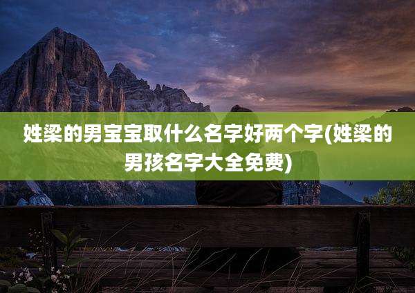姓梁的男宝宝取什么名字好两个字(姓梁的男孩名字大全免费)