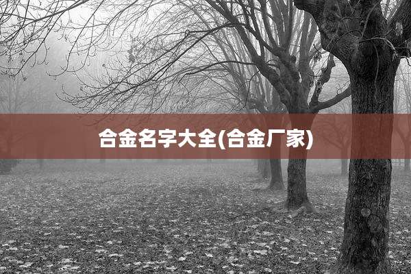 合金名字大全(合金厂家)