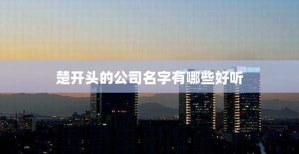 楚开头的公司名字有哪些好听