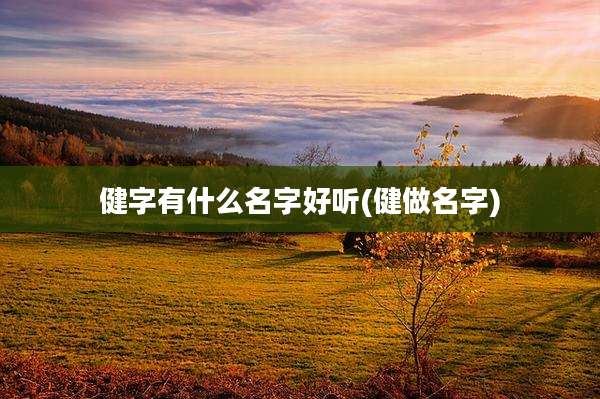 健字有什么名字好听(健做名字)