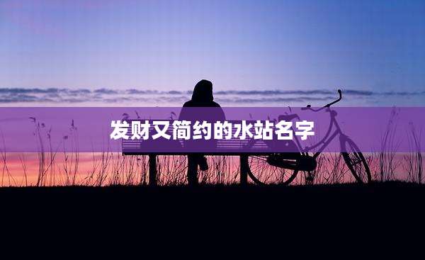 发财又简约的水站名字
