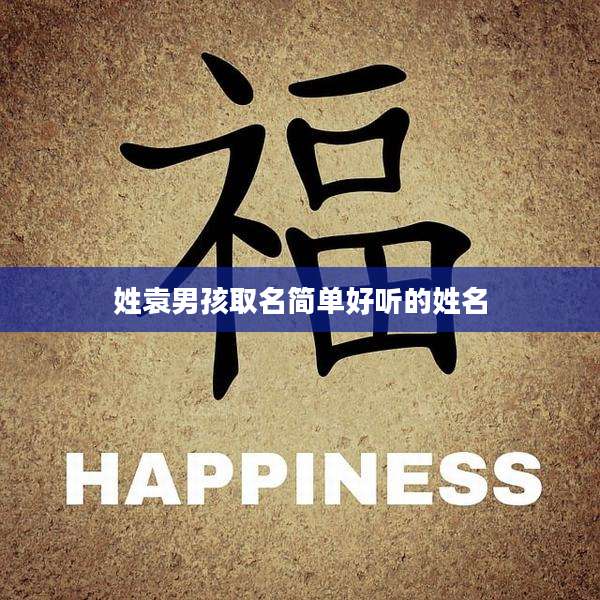 姓袁男孩取名简单好听的姓名