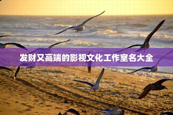 发财又高端的影视文化工作室名大全
