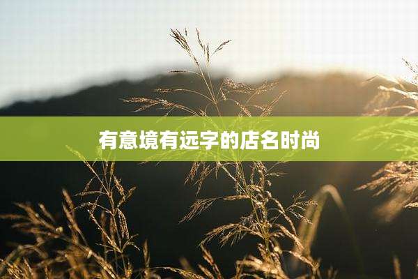 有意境有远字的店名时尚