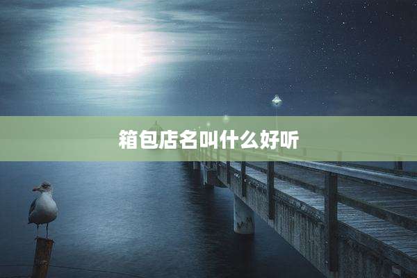 箱包店名叫什么好听