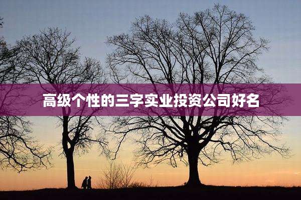 高级个性的三字实业投资公司好名