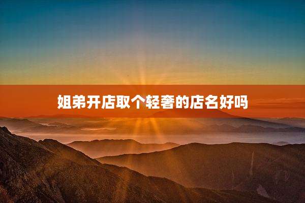 姐弟开店取个轻奢的店名好吗