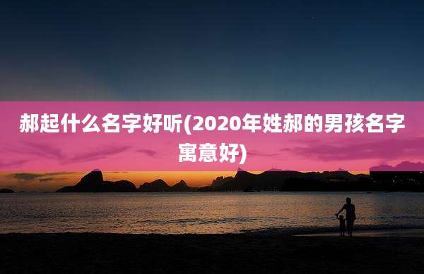郝起什么名字好听(2020年姓郝的男孩名字寓意好)