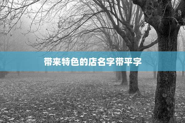 带来特色的店名字带平字