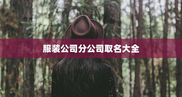 服装公司分公司取名大全