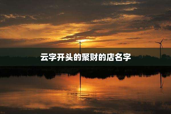 云字开头的聚财的店名字
