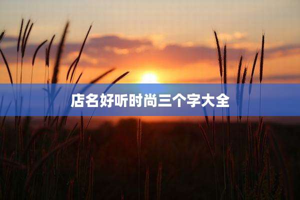 店名好听时尚三个字大全