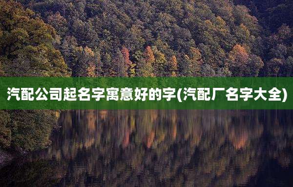 汽配公司起名字寓意好的字(汽配厂名字大全)
