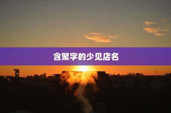 含聚字的少见店名