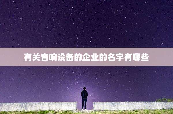 有关音响设备的企业的名字有哪些