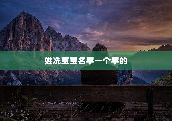 姓冼宝宝名字一个字的