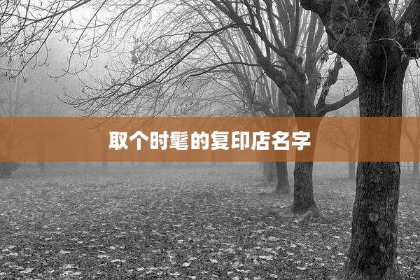 取个时髦的复印店名字
