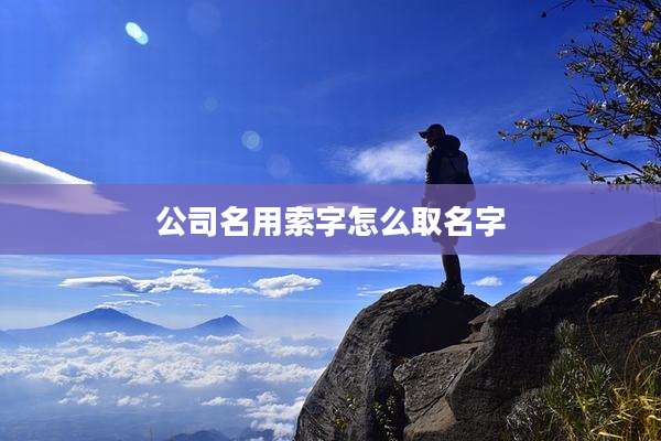 公司名用索字怎么取名字