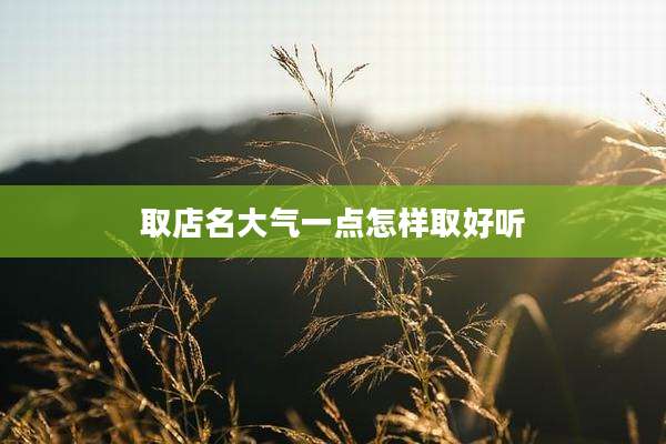 取店名大气一点怎样取好听
