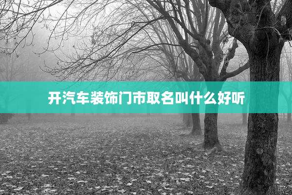 开汽车装饰门市取名叫什么好听